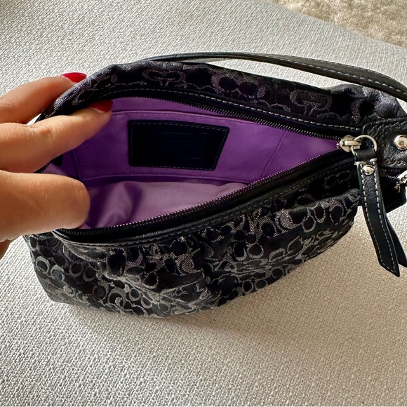 Coach Black and Silver Baguette Bag - Picture 5 of 6